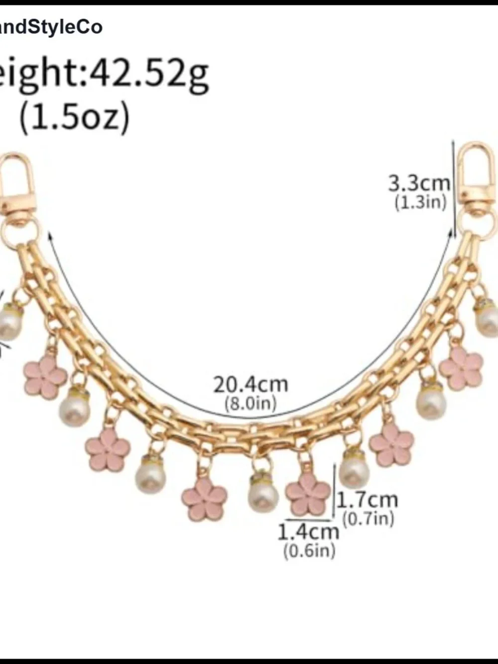 Pearl Bow Bag Charm Keychain Wallet Extension Chain Handbag Pendant